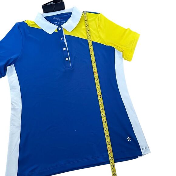 Lohla Sport Filippa Short Sleeve Polo Top Tennis Pickleball Blue, L, New - Picture 9 of 10